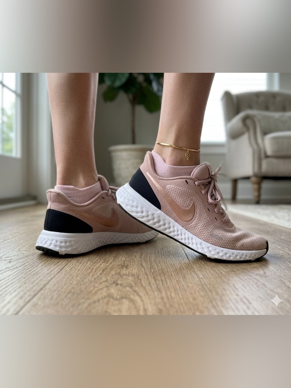 Nike Women's Pink and Black React-Style Running Sneakers. Size 7.5